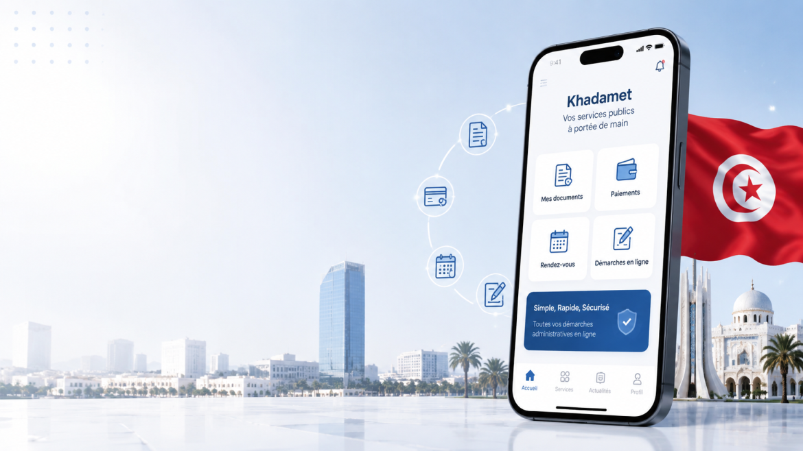 Khadamet app Tunisia government services interface